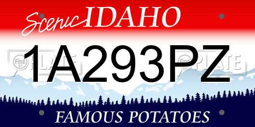 1A293PZ Idaho License Plate
