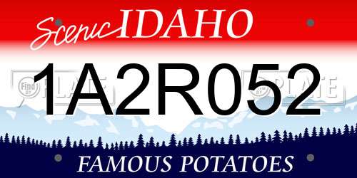 1A2R052 Idaho License Plate