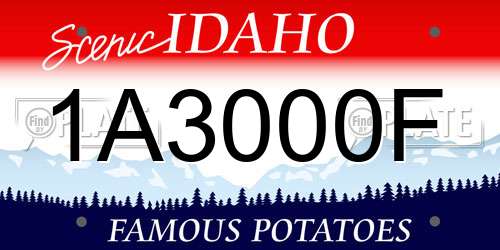 1A3000F Idaho License Plate