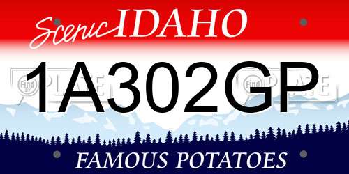 1A302GP Idaho License Plate