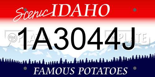 1A3044J Idaho License Plate