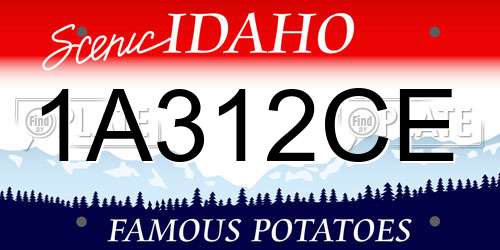 1A312CE Idaho License Plate