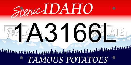 1A3166L Idaho License Plate
