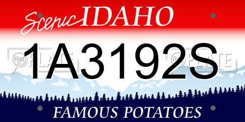 1A3192S Idaho License Plate