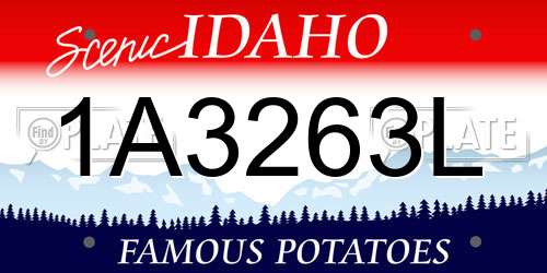 1A3263L Idaho License Plate