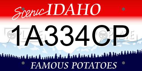 1A334CP Idaho License Plate