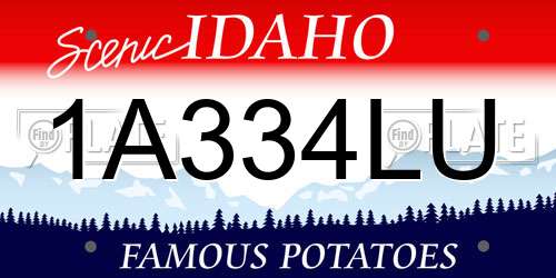1A334LU Idaho License Plate