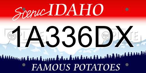 1A336DX Idaho License Plate