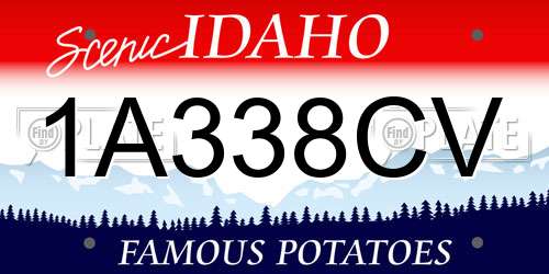 1A338CV Idaho License Plate