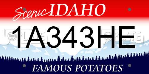 1A343HE Idaho License Plate