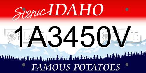 1A3450V Idaho License Plate