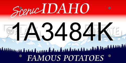 1A3484K Idaho License Plate