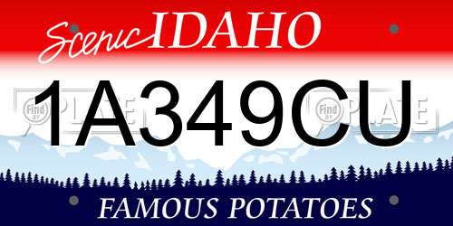 1A349CU Idaho License Plate