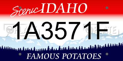 1A3571F Idaho License Plate