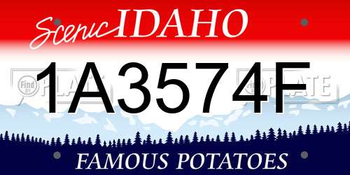 1A3574F Idaho License Plate