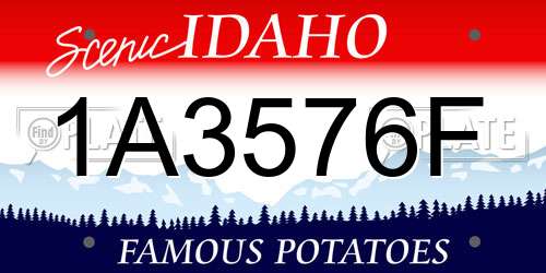 1A3576F Idaho License Plate