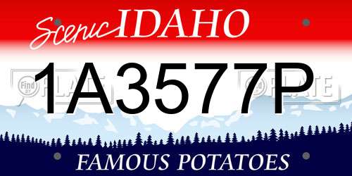 1A3577P Idaho License Plate