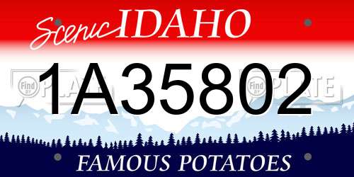 1A35802 Idaho License Plate