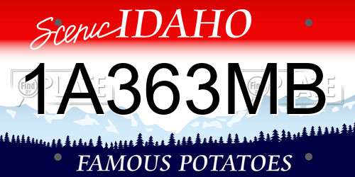 1A363MB Idaho License Plate