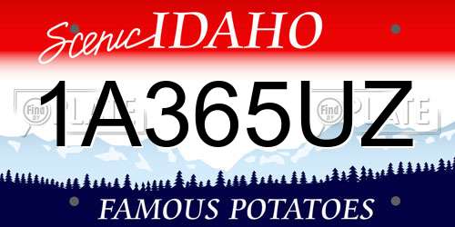 1A365UZ Idaho License Plate