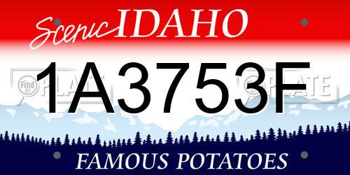 1A3753F Idaho License Plate