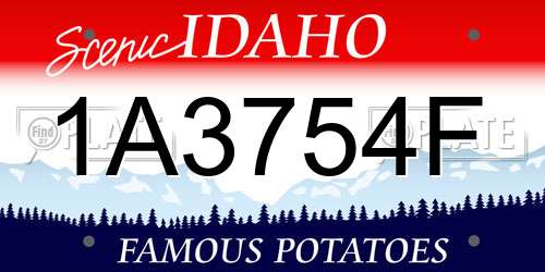 1A3754F Idaho License Plate