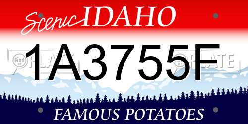1A3755F Idaho License Plate
