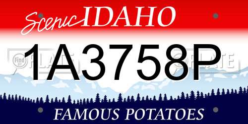 1A3758P Idaho License Plate
