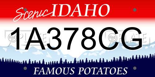 1A378CG Idaho License Plate