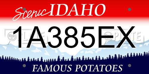 1A385EX Idaho License Plate