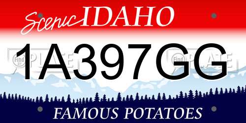 1A397GG Idaho License Plate
