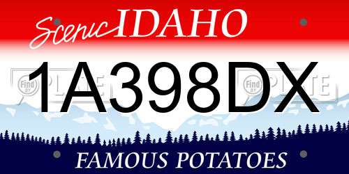 1A398DX Idaho License Plate