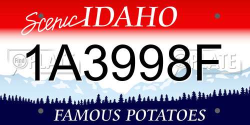 1A3998F Idaho License Plate