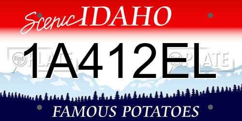 1A412EL Idaho License Plate