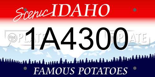 1A4300 Idaho License Plate