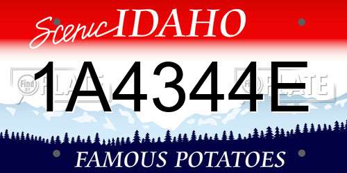 1A4344E Idaho License Plate