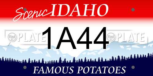 1A44 Idaho License Plate