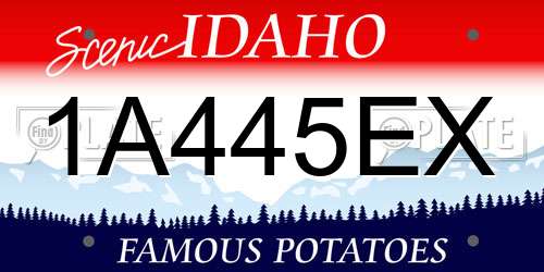 1A445EX Idaho License Plate