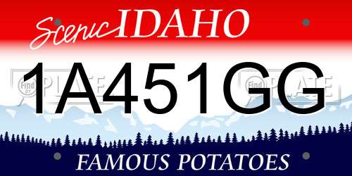 1A451GG Idaho License Plate