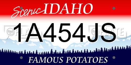 1A454JS Idaho License Plate