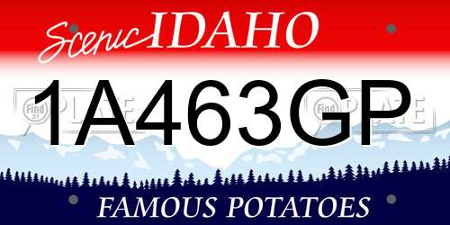1A463GP Idaho License Plate