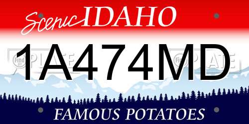 1A474MD Idaho License Plate