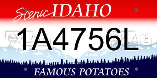 1A4756L Idaho License Plate