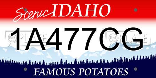 1A477CG Idaho License Plate