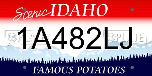 1A482LJ Idaho License Plate
