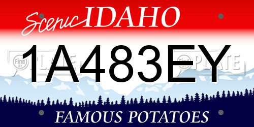 1A483EY Idaho License Plate