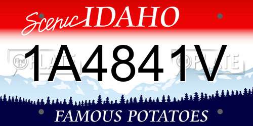 1A4841V Idaho License Plate