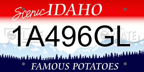 1A496GL Idaho License Plate