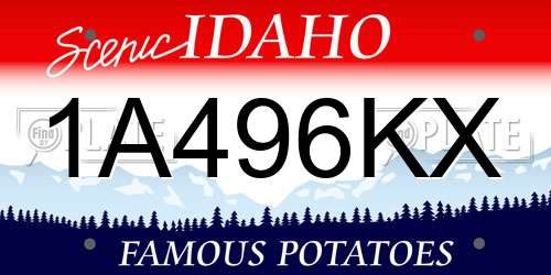 1A496KX Idaho License Plate
