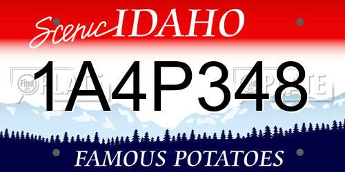 1A4P348 Idaho License Plate